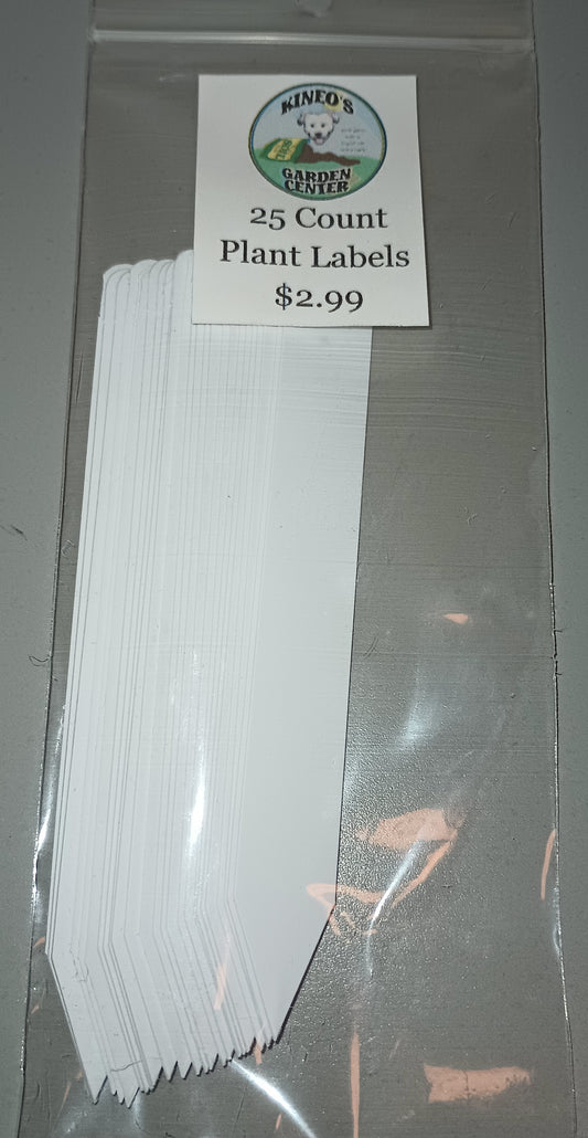 Labels 25 ct White Plant Labels 5 inch