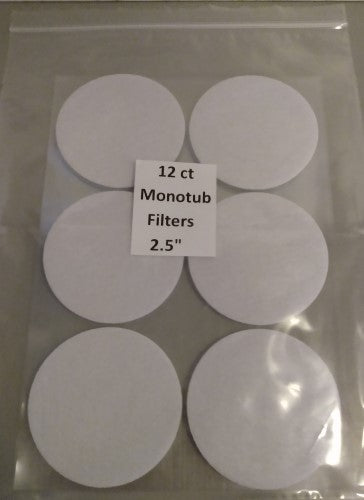 Monotub Filters 12 ct 2.5 inch