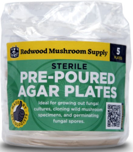 Pre-Poured Agar Plate 5 pack Redwood Mushroom Supply